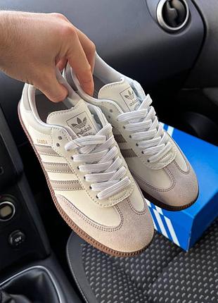 Женские кеды кроссовки adidas samba white grey