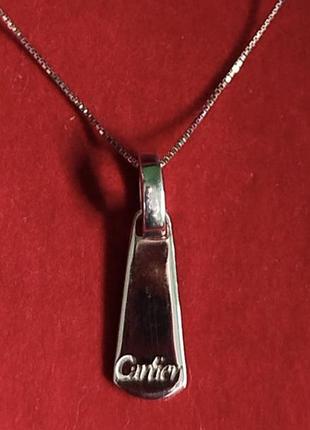 Серебряное колье с пластиной 925 пробы.