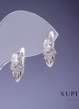 Сережки xuping тюльпан белый кристал
