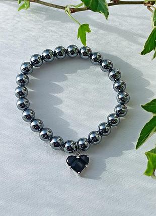 Браслет  терагерц + подвеска сердце