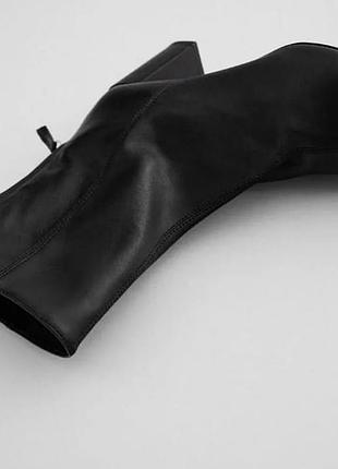 Кожаные мягкие черные идеальные ботльоны носка zara3 фото