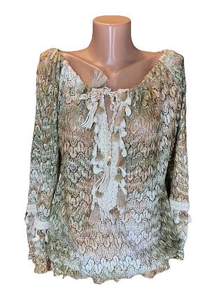 Troiska trois ka блискуча ажурна блуза в стилі бохо франція