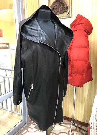 Куртка подовжена шкіра джамбо,капюшон,є батали