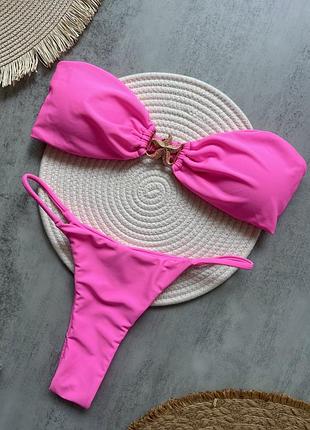 Купальник с морской звездой.разделительный купальник бандо.купатель для загара.бикини.