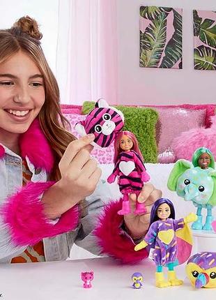Кукла барби челси малиновый тигр, розовый мишка, лев сюрприз меняет цвет barbie cutie reveal оригина