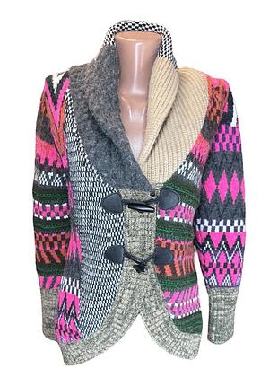 Кардиган best connections с этническим орнаментом и асимметричным воротником этно бохо стиль печворк