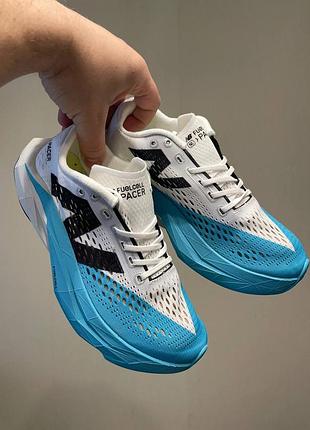 Крутезные кроссовки new balance fuelcell supercomp pacer v2 white/light blue