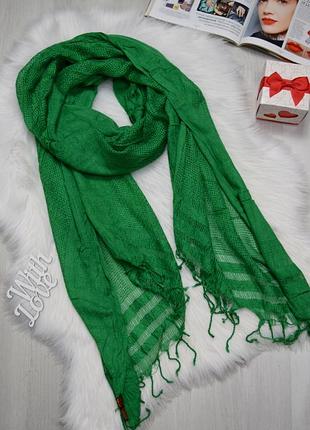Шарф шарфик зелений яскравий осінній весняний