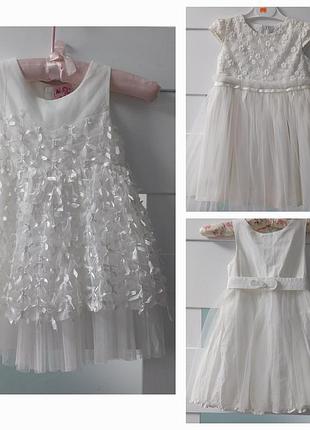 Нежные белые платья на возраст 1.5 - 3 года