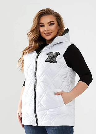 Жилетка женская плащевка + синтепон 150 батал  6 цветов 48-50,52-54, 56-58 rin2329-520rве