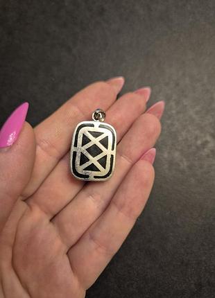 Серебряная подвеска кулон с ониксом