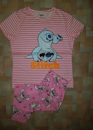 Красивая яркая пижама stitch disney м размер, комплект хлопок стич