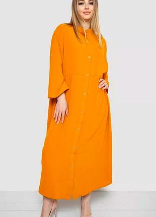 Платье-рубашка ткань жатка, цвет темно-горчичный, 102r5249