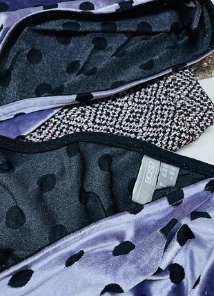 Бархатное платье asos s m платье вечернее миди платье с разрезом платья в горох2 фото