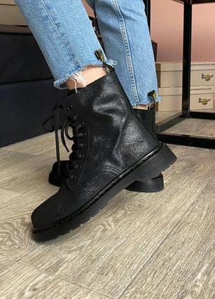 Ботинки dr. martens classic black (замш) черевики