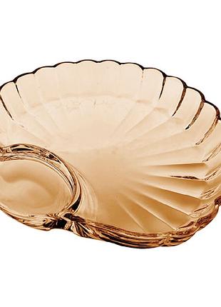 Блюдо для закусок фигурное с соусником 21*19*3 см