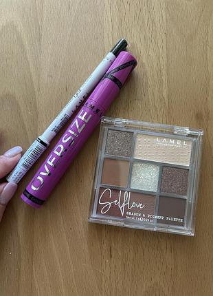 Набір lamel: палітра selflove, туш oversize та longlasting gel eye liner #розбираю