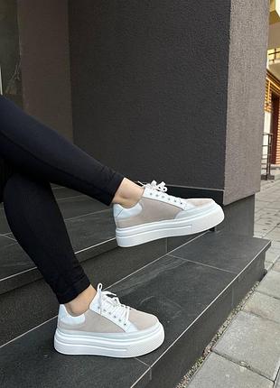 Стильные кроссовки (нат замша +нат кожа )