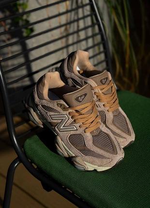 Кроссовки-new balance 9060 beige brown