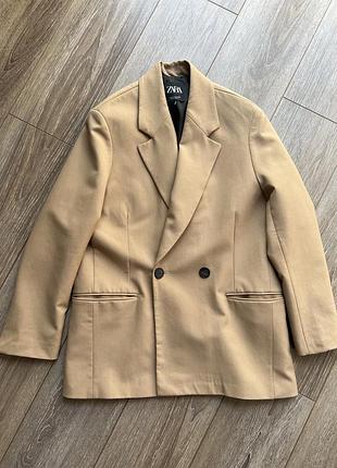 Пиджак жакет oversize camel zara xs
