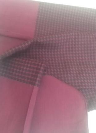 Двойной, сшитый со стороны, классический шарф pelo в гусиную лапку: шелк, шерсть