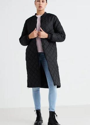 Новий!стьоганий бомбер,пальто, подовжена куртка  papaya