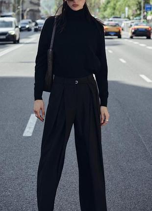 Широкі штани брюки високий стан зара zara xs s new