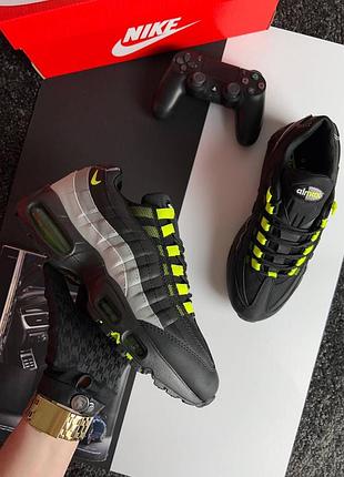 Мужские кроссовки nike air max 95 black grey lime