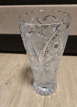 Дуже гарна вінтажна кришталева ваза ручної роботи часів ссср