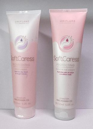 Защитный крем для рук "нежность" - oriflame soft caress hand&amp;nail cream