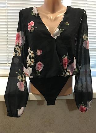 Шикарна  блуза боді шифон віскоза