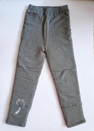 Очень теплые зимние леггинсы лосины на толстом флисе, размер 10/140