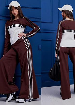 Весняний костюм, штани палаццо баггі та лонгслів