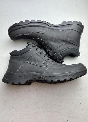 Кожаные зимние ботинки кеды мужские