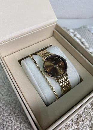 Часы burker ruby petite gold brown, часы с браслетом