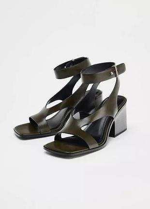 Босоножки женские хаки zara new