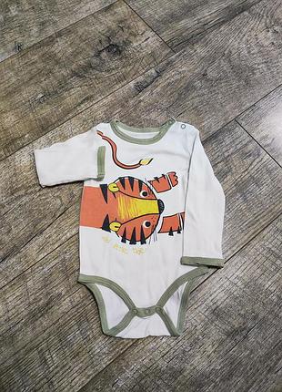 Боди, бодик с длинным рукавом, name it, р. 6-9мес., 74, длинна 39см