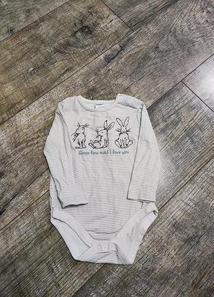 Боди, бодик с длинным рукавом, tu, р. 6-9мес., 68-74, длинна 38см
