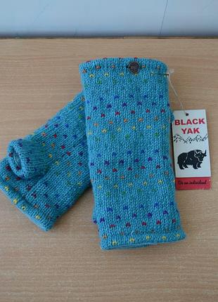 Перчатки митенки black yak, шерсть