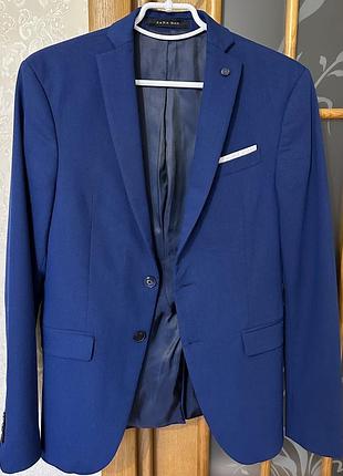 Піджак блейзер zara man чоловічий синій розмір 46 eur