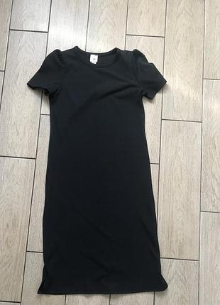 Платье футболка в рубчик