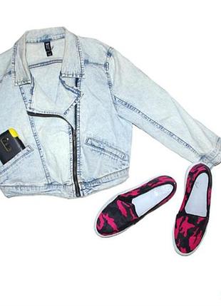 Стильна жіноча укорочена джинсова куртка косуха джинсівка xs-s