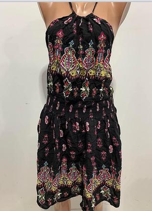 Красивый женский летний сарафан l с талией на резинке в отличном состоянии. распродажа!!!