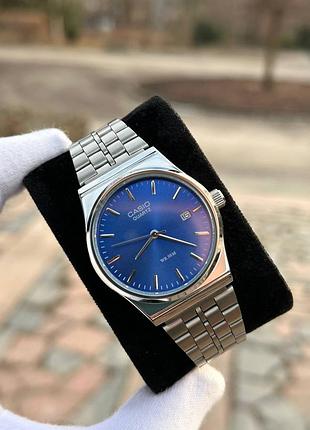 Годинник casio mtp-vc01 silver/blue | витончена класика з сучасним акцентом2 фото