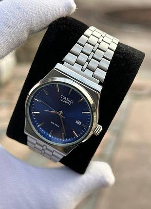 Годинник casio mtp-vc01 silver/blue | витончена класика з сучасним акцентом6 фото