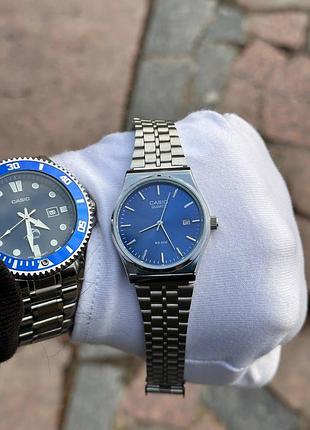 Годинник casio mtp-vc01 silver/blue | витончена класика з сучасним акцентом9 фото
