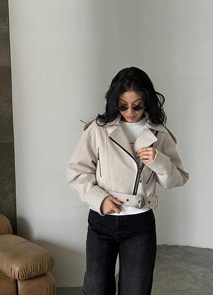 Кашемировая куртка косуха с поясом