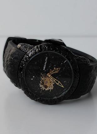 Механические часы с автоподзаводом megalith black-gold dragon sculpture