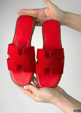 Замшевые шлепанцы босоножки