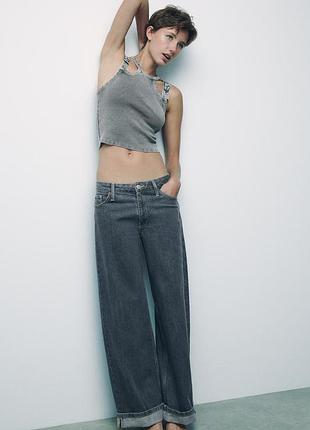 Свободные джинсы relaxed с отворотами от zara, 40, 46р, оригинал